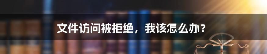 文件访问被拒绝，我该怎么办？