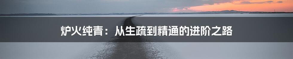 炉火纯青：从生疏到精通的进阶之路