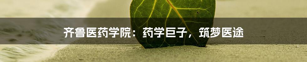 齐鲁医药学院：药学巨子，筑梦医途