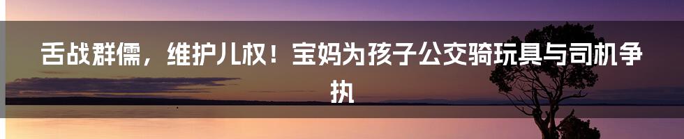 舌战群儒，维护儿权！宝妈为孩子公交骑玩具与司机争执