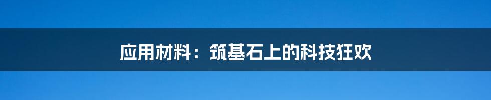 应用材料：筑基石上的科技狂欢