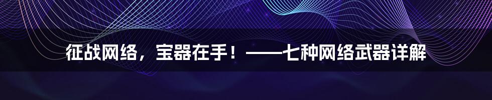 征战网络，宝器在手！——七种网络武器详解