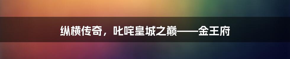 纵横传奇，叱咤皇城之巅——金王府