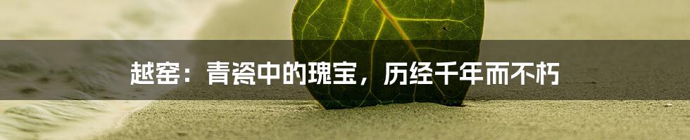 越窑：青瓷中的瑰宝，历经千年而不朽