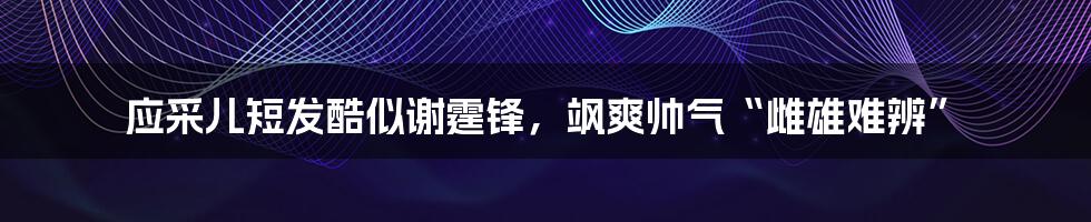 应采儿短发酷似谢霆锋，飒爽帅气“雌雄难辨”