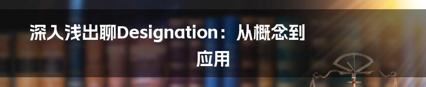 深入浅出聊Designation：从概念到应用