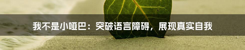 我不是小哑巴：突破语言障碍，展现真实自我