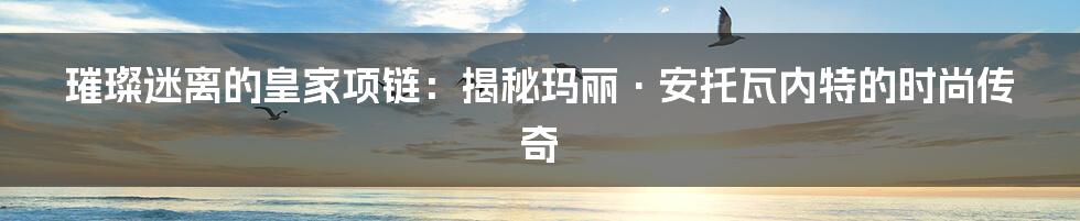 璀璨迷离的皇家项链：揭秘玛丽·安托瓦内特的时尚传奇