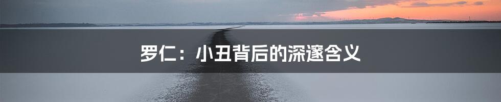 罗仁：小丑背后的深邃含义