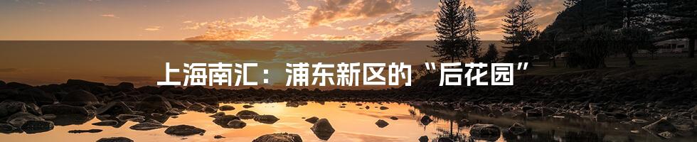 上海南汇：浦东新区的“后花园”