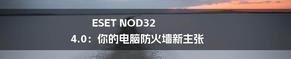 ESET NOD32 4.0：你的电脑防火墙新主张