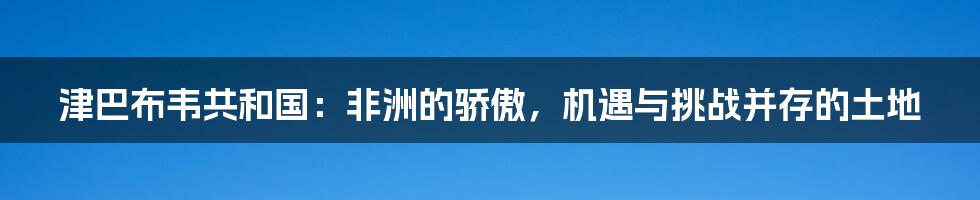 津巴布韦共和国：非洲的骄傲，机遇与挑战并存的土地