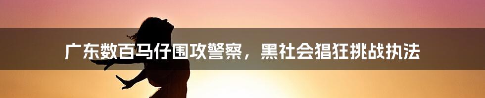 广东数百马仔围攻警察，黑社会猖狂挑战执法