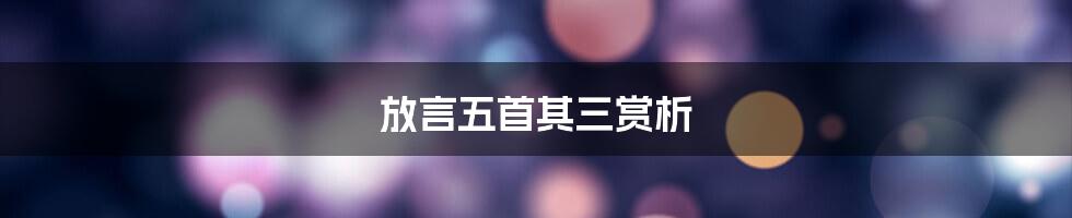 放言五首其三赏析