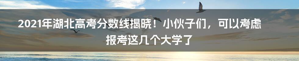 2021年湖北高考分数线揭晓！小伙子们，可以考虑报考这几个大学了