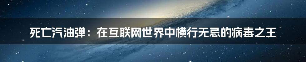 死亡汽油弹：在互联网世界中横行无忌的病毒之王