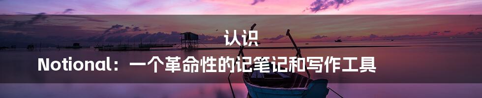 认识 Notional：一个革命性的记笔记和写作工具