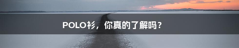 POLO衫，你真的了解吗？