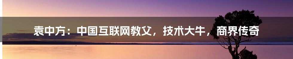 袁中方：中国互联网教父，技术大牛，商界传奇