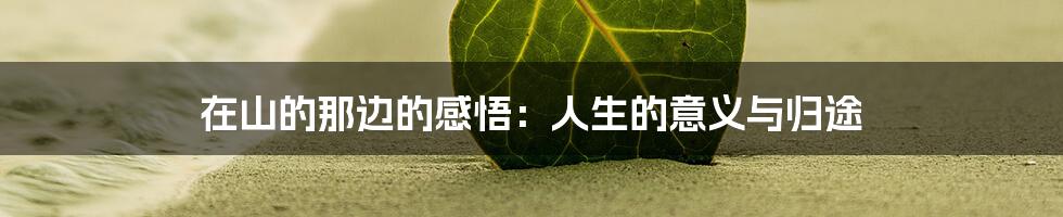 在山的那边的感悟：人生的意义与归途