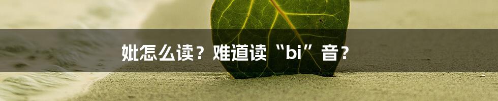 妣怎么读？难道读“bi”音？