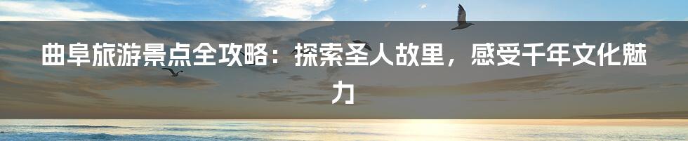 曲阜旅游景点全攻略：探索圣人故里，感受千年文化魅力