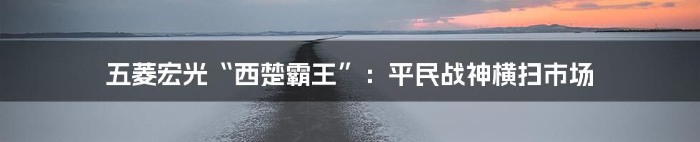 五菱宏光“西楚霸王”：平民战神横扫市场