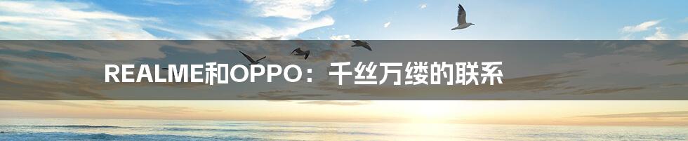 REALME和OPPO：千丝万缕的联系