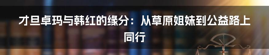 才旦卓玛与韩红的缘分：从草原姐妹到公益路上同行