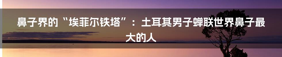 鼻子界的“埃菲尔铁塔”：土耳其男子蝉联世界鼻子最大的人