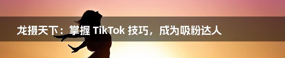 龙摄天下：掌握 TikTok 技巧，成为吸粉达人