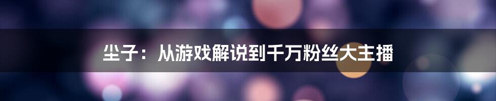 尘子：从游戏解说到千万粉丝大主播