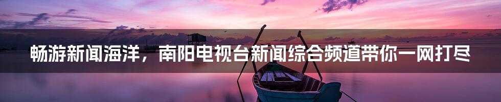 畅游新闻海洋，南阳电视台新闻综合频道带你一网打尽