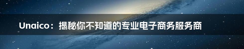 Unaico：揭秘你不知道的专业电子商务服务商