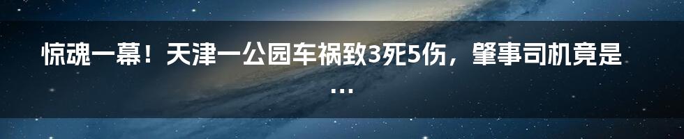 惊魂一幕！天津一公园车祸致3死5伤，肇事司机竟是…