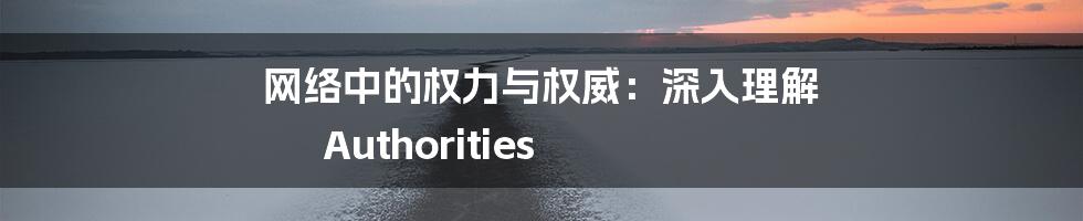 网络中的权力与权威：深入理解 Authorities