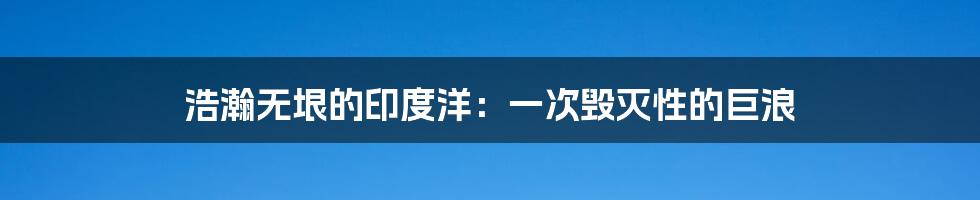 浩瀚无垠的印度洋：一次毁灭性的巨浪