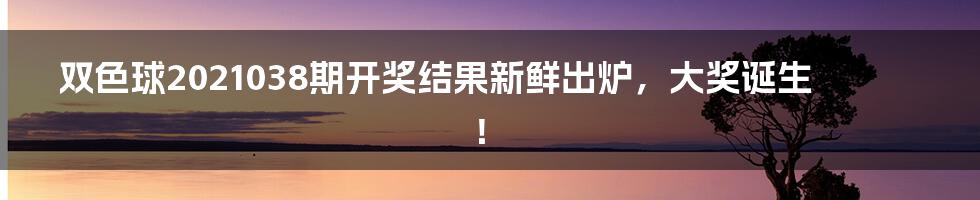 双色球2021038期开奖结果新鲜出炉，大奖诞生！