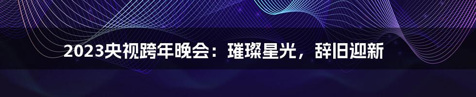 2023央视跨年晚会：璀璨星光，辞旧迎新