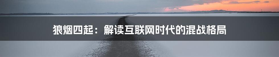 狼烟四起：解读互联网时代的混战格局