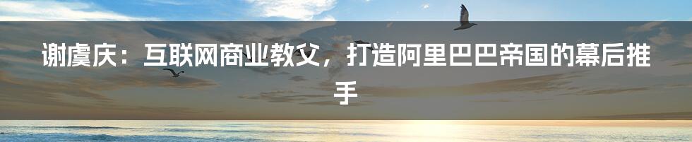 谢虞庆：互联网商业教父，打造阿里巴巴帝国的幕后推手