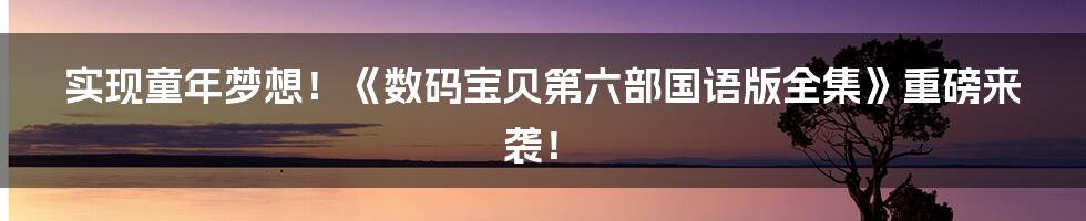 实现童年梦想！《数码宝贝第六部国语版全集》重磅来袭！