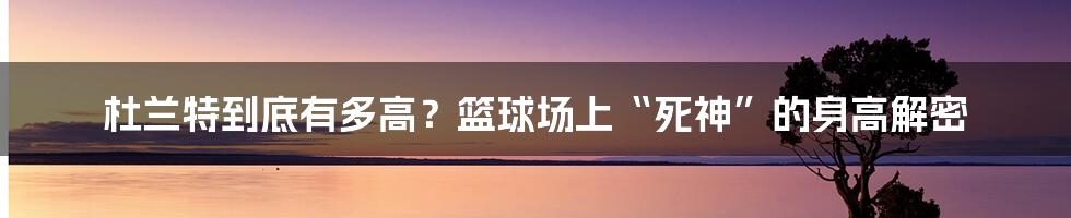 杜兰特到底有多高？篮球场上“死神”的身高解密