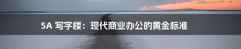 5A 写字楼：现代商业办公的黄金标准