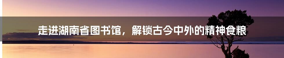 走进湖南省图书馆，解锁古今中外的精神食粮