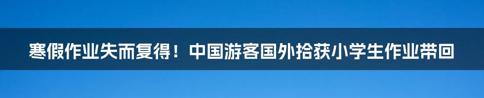 寒假作业失而复得！中国游客国外拾获小学生作业带回