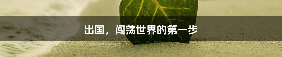 出国，闯荡世界的第一步