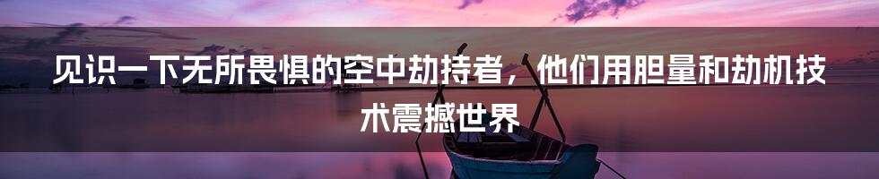 见识一下无所畏惧的空中劫持者，他们用胆量和劫机技术震撼世界