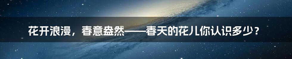 花开浪漫，春意盎然——春天的花儿你认识多少？