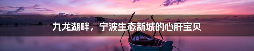 九龙湖畔，宁波生态新城的心肝宝贝